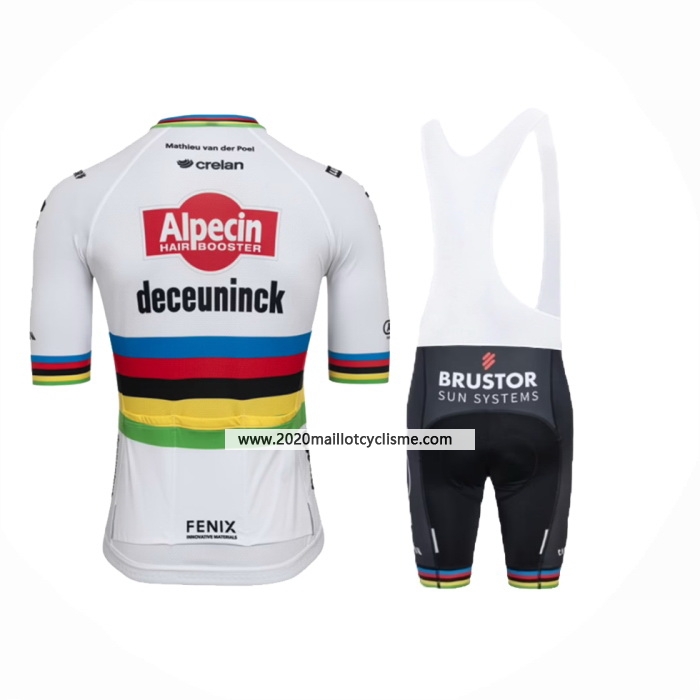 2024 Maillot Cyclisme Alpecin Deceuninck Blanc Manches Courtes Et Cuissard